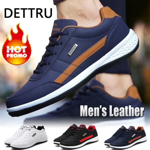 Sapatos masculino de couro respirável, de lazer, marca de luxo, England Trend - Image 5