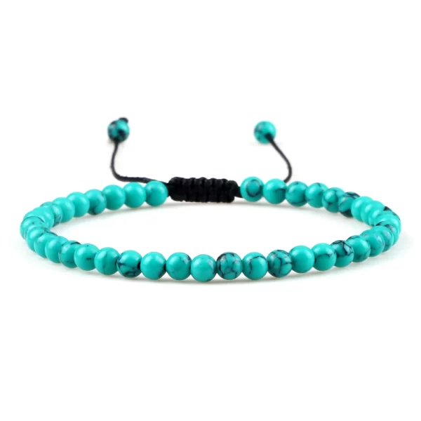 Pulseiras unissex mini pedra natural, ajustável 4mm contas de chakra pulseira mini pedra natural agats lava olho de tigre frisado. - Image 21