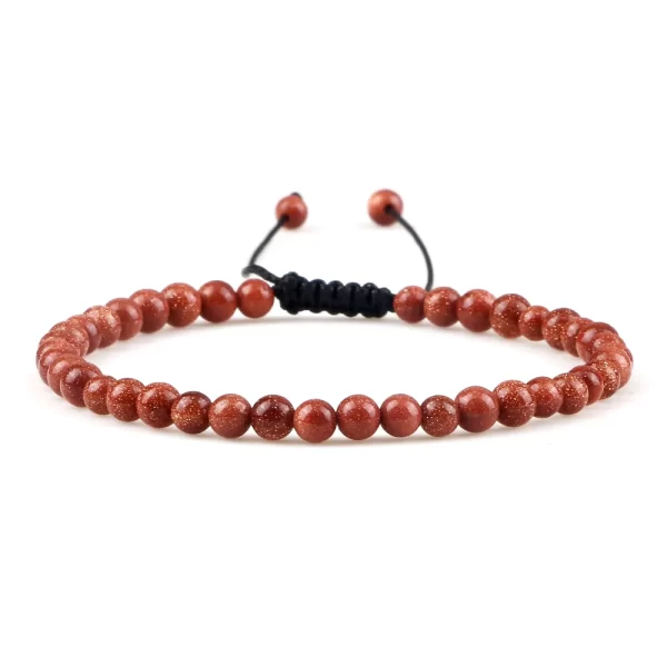 Pulseiras unissex mini pedra natural, ajustável 4mm contas de chakra pulseira mini pedra natural agats lava olho de tigre frisado. - Image 25