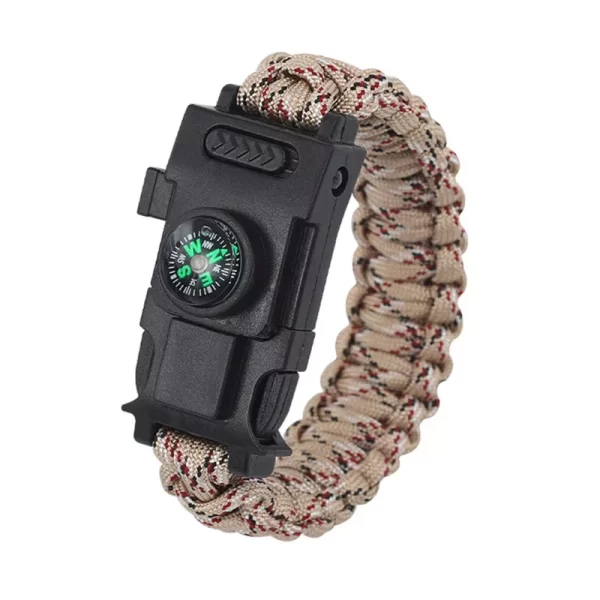 Pulseira Multi-função 4mm camping parachute cord paracord survival bracelete, pulseira de corda de emergência luzes Led - Image 14