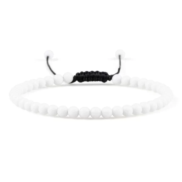 Pulseiras unissex mini pedra natural, ajustável 4mm contas de chakra pulseira mini pedra natural agats lava olho de tigre frisado. - Image 12