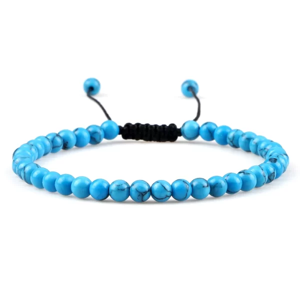 Pulseiras unissex mini pedra natural, ajustável 4mm contas de chakra pulseira mini pedra natural agats lava olho de tigre frisado. - Image 20