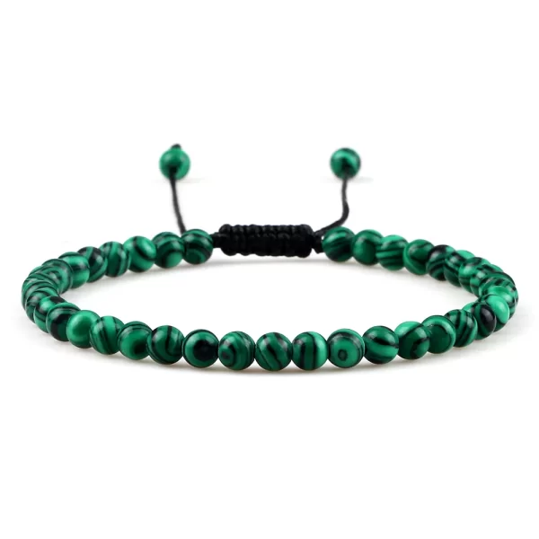 Pulseiras unissex mini pedra natural, ajustável 4mm contas de chakra pulseira mini pedra natural agats lava olho de tigre frisado. - Image 17