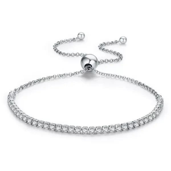 Pulseiras feminina, BAMOER-Clássica, 14K Banhado a Ouro, 925 Sterling Silver, Slider Ajustável, Jóias para, CZ - Image 10