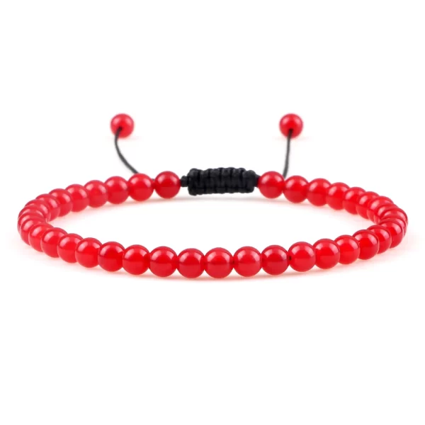 Pulseiras unissex mini pedra natural, ajustável 4mm contas de chakra pulseira mini pedra natural agats lava olho de tigre frisado. - Image 28