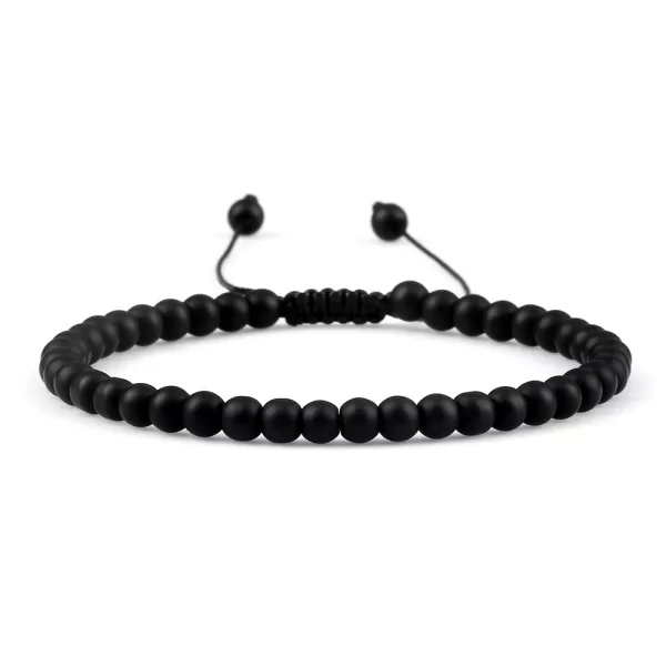 Pulseiras unissex mini pedra natural, ajustável 4mm contas de chakra pulseira mini pedra natural agats lava olho de tigre frisado. - Image 8