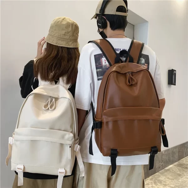 Mochila grande de couro das mulheres, mochilas de viagem, sacos de escola de ombro para meninas adolescentes - Image 4