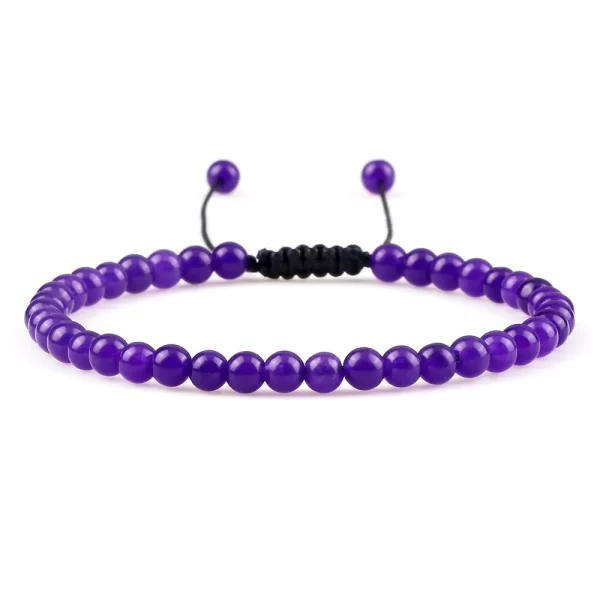 Pulseiras unissex mini pedra natural, ajustável 4mm contas de chakra pulseira mini pedra natural agats lava olho de tigre frisado. - Image 32
