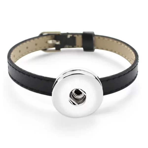 Pulseiras feminina de couro do plutônio, botão snap jóias para meninas feminino (ajuste 18mm 20mm snap) bt002. - Image 2
