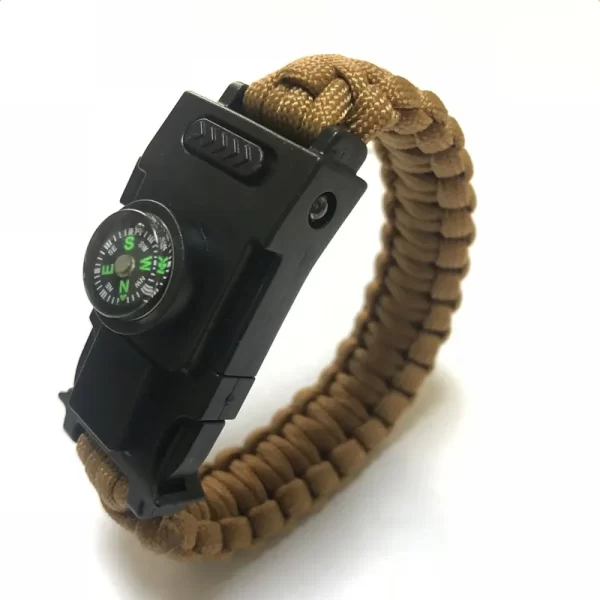 Pulseira Multi-função 4mm camping parachute cord paracord survival bracelete, pulseira de corda de emergência luzes Led - Image 12