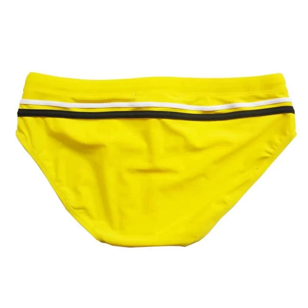 Sungas masculina, short de praia sexy, cuecas de natação para homens com cintura baixa e cor sólida, corda branca e amarela - Image 5