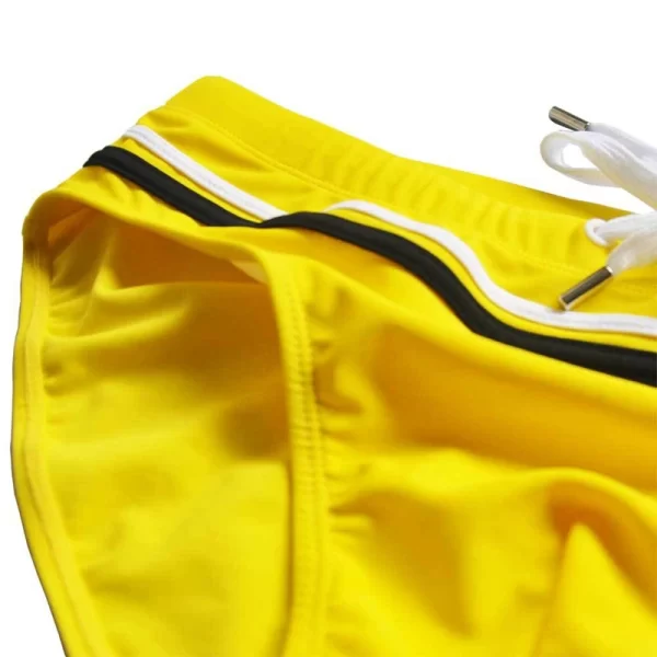 Sungas masculina, short de praia sexy, cuecas de natação para homens com cintura baixa e cor sólida, corda branca e amarela - Image 6