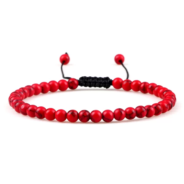 Pulseiras unissex mini pedra natural, ajustável 4mm contas de chakra pulseira mini pedra natural agats lava olho de tigre frisado. - Image 15