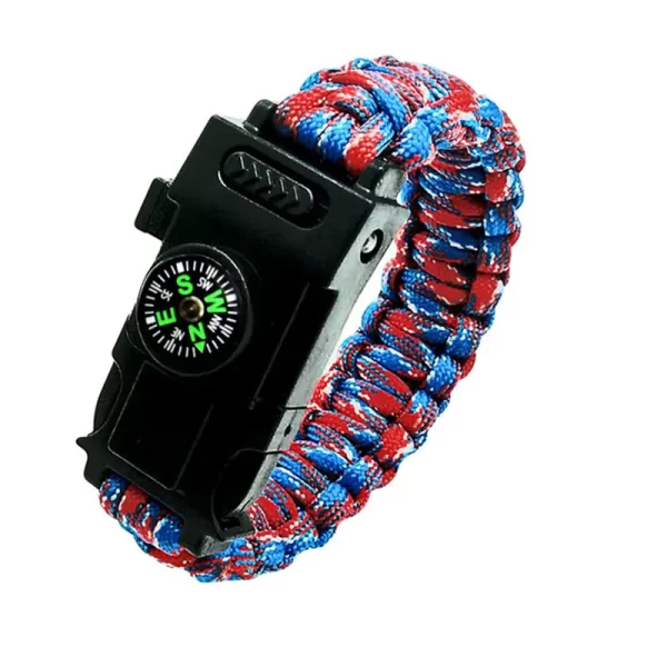 Pulseira Multi-função 4mm camping parachute cord paracord survival bracelete, pulseira de corda de emergência luzes Led - Image 4