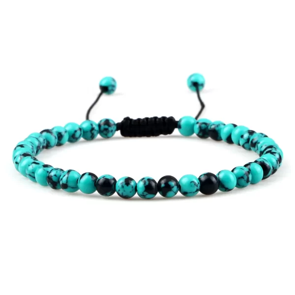 Pulseiras unissex mini pedra natural, ajustável 4mm contas de chakra pulseira mini pedra natural agats lava olho de tigre frisado. - Image 16