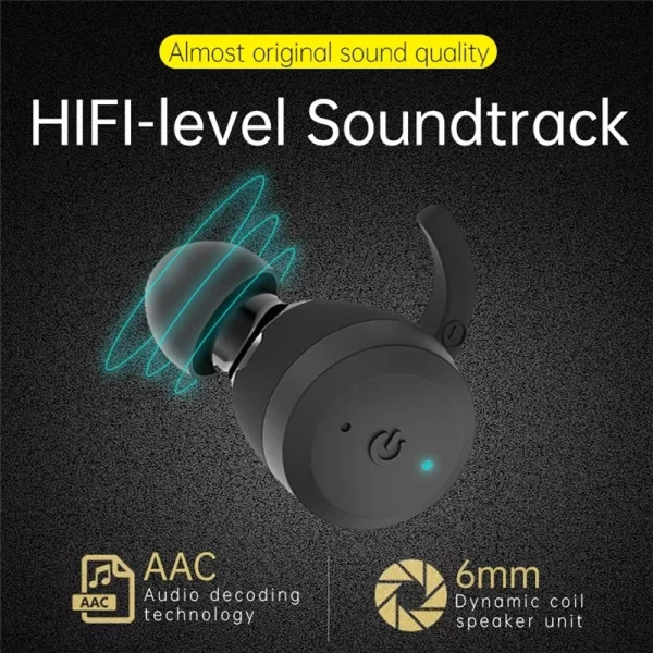 Fone de ouvido Bluetooth sem fio impermeável, Dual Wear Estilo Esporte Headset, Stereo Earbuds, 20 Horas de Jogo, TWS Ipx7 - Image 4