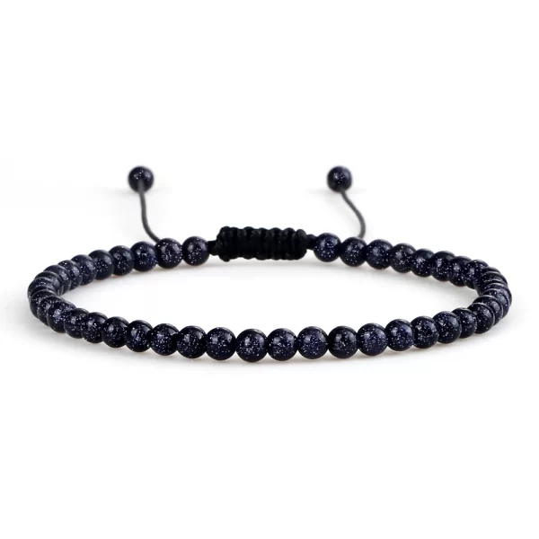 Pulseiras unissex mini pedra natural, ajustável 4mm contas de chakra pulseira mini pedra natural agats lava olho de tigre frisado. - Image 26