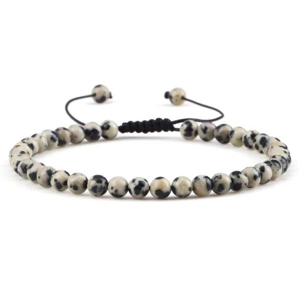 Pulseiras unissex mini pedra natural, ajustável 4mm contas de chakra pulseira mini pedra natural agats lava olho de tigre frisado. - Image 24