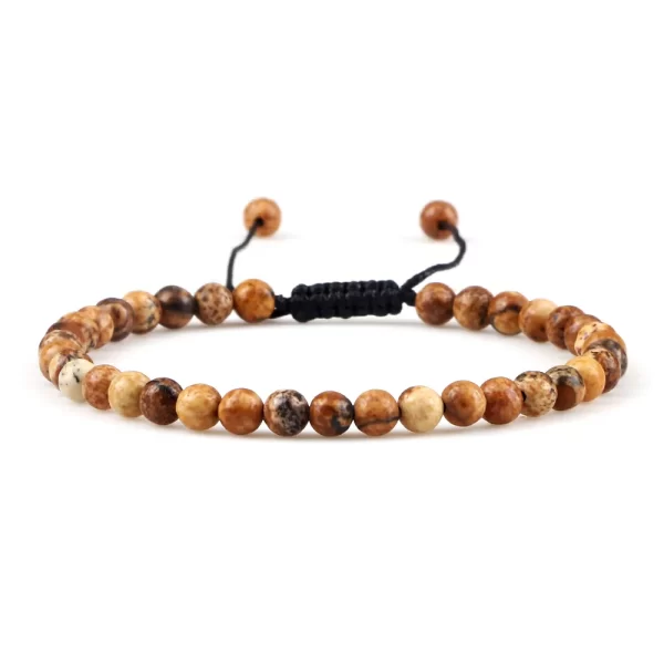 Pulseiras unissex mini pedra natural, ajustável 4mm contas de chakra pulseira mini pedra natural agats lava olho de tigre frisado. - Image 23