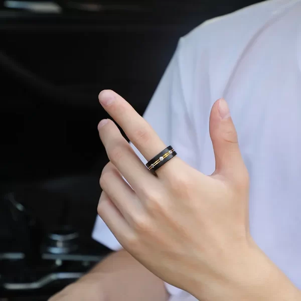 Anéis masculino, 8mm preto, tungstênio com zircônia cúbica casamento moda jóias personalizadas, gravura personalizada. - Image 6