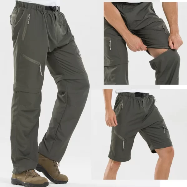 Calça de verão para homens, secagem rápida, calça tática ao ar livre removível, calças esportivas de caminhada, acampamento, calções - Image 2