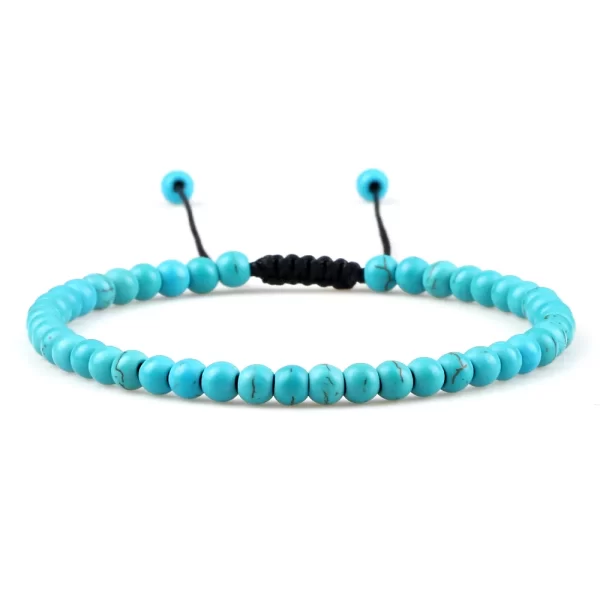 Pulseiras unissex mini pedra natural, ajustável 4mm contas de chakra pulseira mini pedra natural agats lava olho de tigre frisado. - Image 18