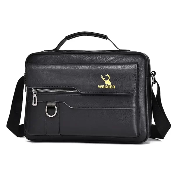 Bolsa de couro tiracolo masculina, retrô, vertical, portátil, casual, de ombro - Image 3