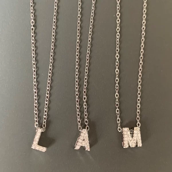 Colar letra inicial, unissex nome pequeno simples letra, na moda cor do ouro, CZ alfabeto charme, aço inoxidável corrente fina - Image 6