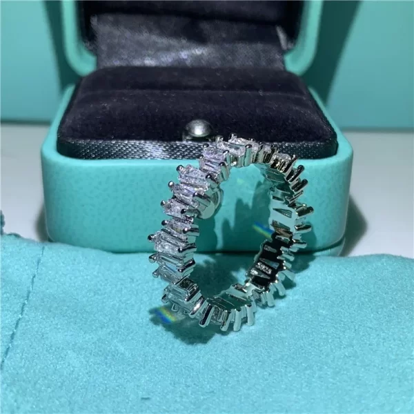 Anéis feminino de diamante feito à mão cz promessa real 925 prata esterlina noivado casamento anéis de banda gemstones festa jóias - Image 13