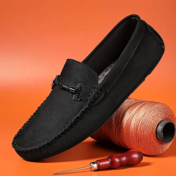 Sapatos artesanais leves de sola macia masculino, mocassins de couro masculino, Confortável Pop preguiçoso dirigindo sapatos casuais, Alta qualidade - Image 2