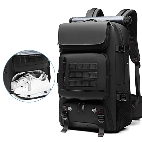 Mochila de viagem impermeável, de negócios com bolsa de sapato separada, Caminhada Trekking Laptop 17 "50L