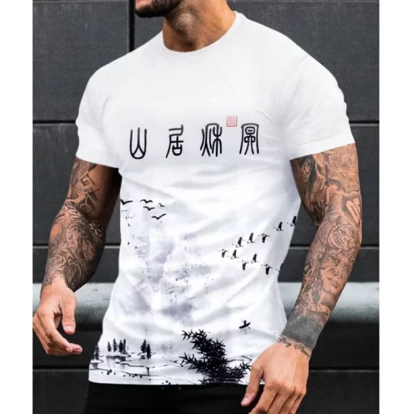 Camiseta K com impressão 3D de letras masculina, camiseta grande solta, manga curta casual diária, camiseta com design de rua, roupa simples - Image 23