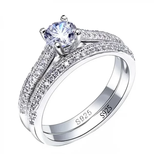 Anéis feminino de diamante feito à mão cz promessa real 925 prata esterlina noivado casamento anéis de banda gemstones festa jóias - Image 26