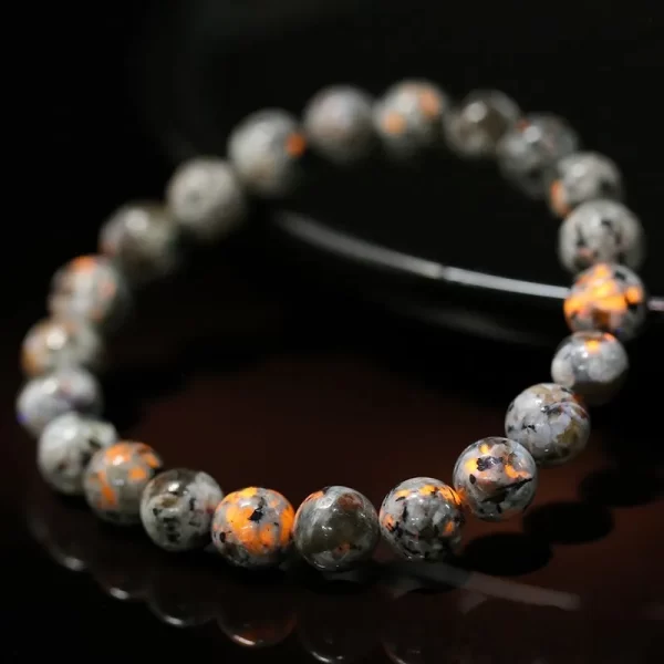 Pulseiras unissex, Yooperlite fogo pedra energia meditação fengshui  jóias jd pedra natural chama frisado - Image 3