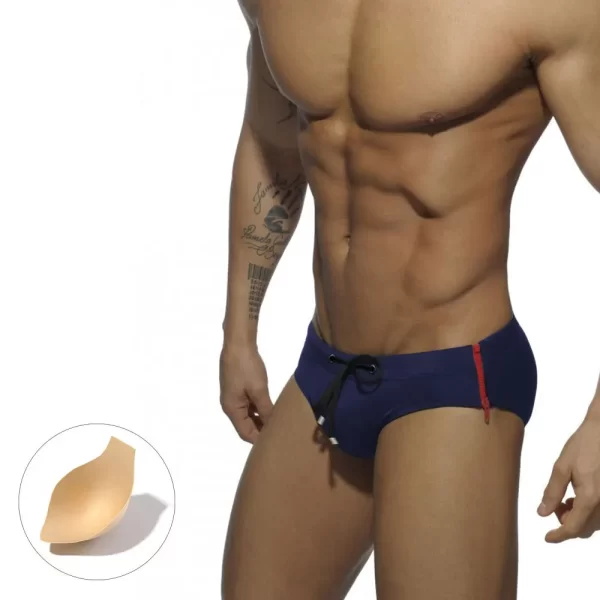 Sumgas masculina, One Piece Biquíni Swimwear, Lados Duplos, Zíperes com ou sem Almofada Esponja, Cuecas de Cintura Baixa, Sexy Men's Swimming... - Image 9