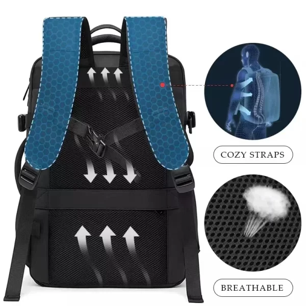 Mochilas de Viagem Impermeável, Bolsa USB Expansível, Grande Capacidade, Estética, Negócios, Escola, Moda, 17.3 - Image 6