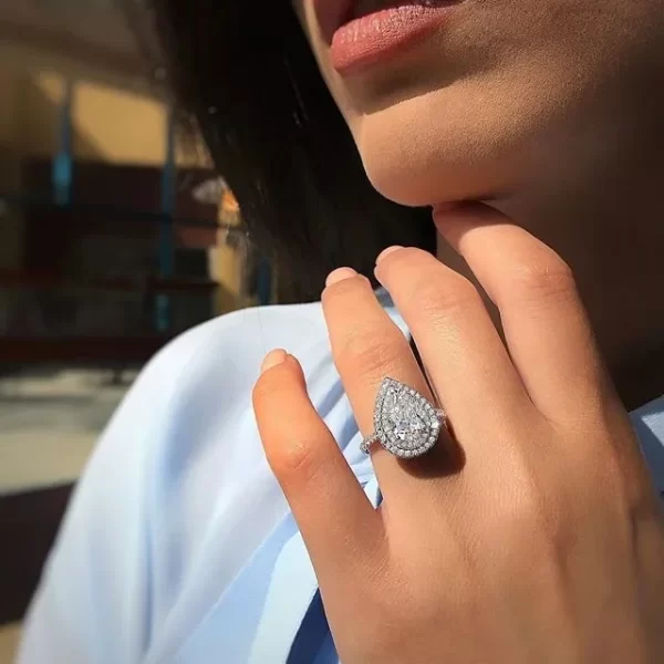 Anéis feminino de diamante feito à mão cz promessa real 925 prata esterlina noivado casamento anéis de banda gemstones festa jóias - Image 28