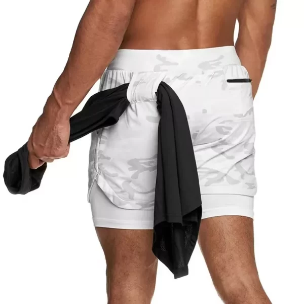 Shorts masculino,Camo, de corrida, ginásio calções desportivos 2 em 1 treino de treino rápido seco ginásio fitness jogging calças curtas de verão - Image 12