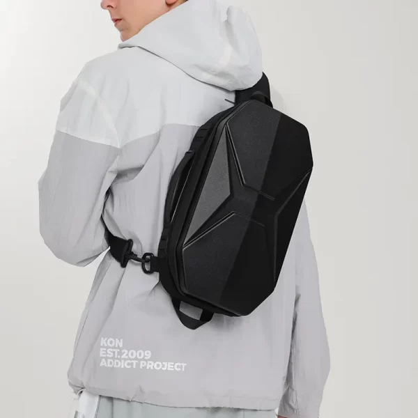 Bolsa anti-furto de peito, Ozuko, sacos de ombro impermeáveis, mensageiro de viagem curta, bolsa tiracolo com carregamento USB, moda - Image 2