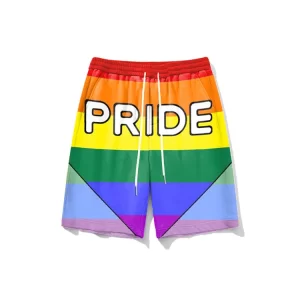 Shorts masculino, Zooy-Shorts Arte Do Arco-íris Do Vintage, Shorts Lace-up, Pintura A Óleo, Tendência Do Orgulho, Personalidade Da Moda, Plus Size L-9XL