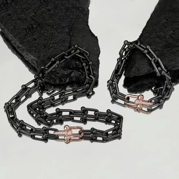 Pulseiras feminina, Classic U Shaped, 925 Sterling Silver, Fecho de Lagosta Preta, Headwear, Joalheria Fina, Alta Qualidade - Image 4