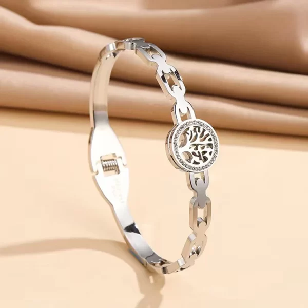 Pulseiras feminina de aço inoxidável designer de luxo, bracelete com plantas, joia feminina, Árvore da Vida, Tendência - Image 30