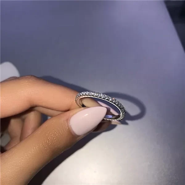Anéis feminino de diamante feito à mão cz promessa real 925 prata esterlina noivado casamento anéis de banda gemstones festa jóias - Image 19