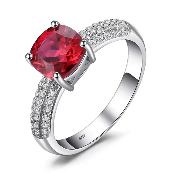 Anéis Jewelrypalace verde simulado nano esmeralda criado rubi 925 prata esterlina pedra preciosa solitaire anéis de noivado para mulher - Image 8