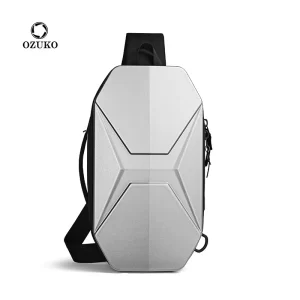 Bolsa anti-furto de peito, Ozuko, sacos de ombro impermeáveis, mensageiro de viagem curta, bolsa tiracolo com carregamento USB, moda