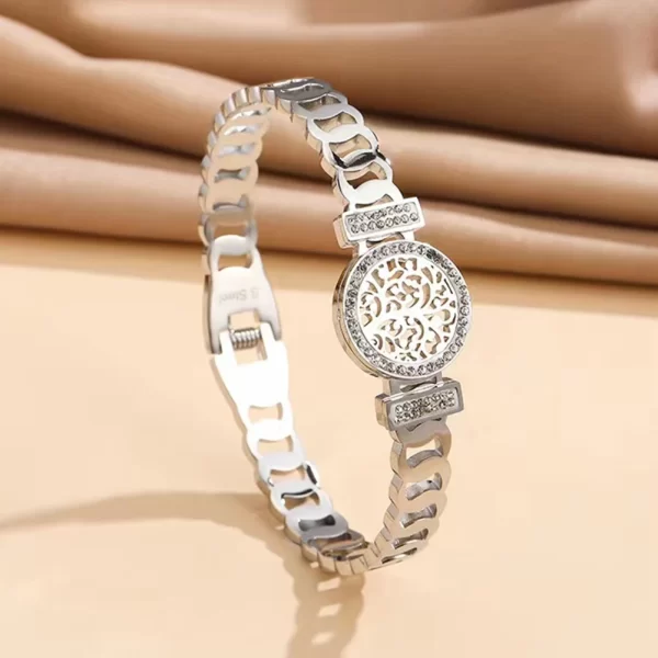Pulseiras feminina de aço inoxidável designer de luxo, bracelete com plantas, joia feminina, Árvore da Vida, Tendência - Image 17