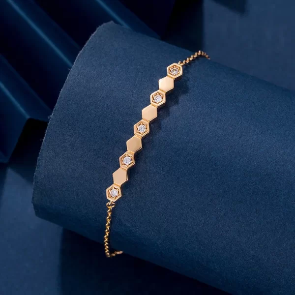 Pulseiras feminina, 925 prata esterlina favo de mel pulseira com diamantes fresco moda luz luxo premium casal estilo chaumet. - Image 3