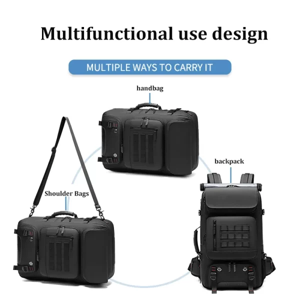 Mochila de viagem impermeável, de negócios com bolsa de sapato separada, Caminhada Trekking Laptop 17 "50L - Image 4