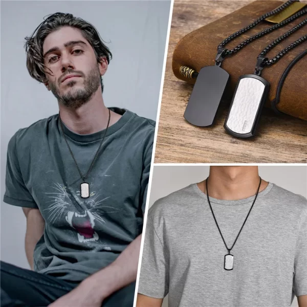 Colar de cães martelados para homens, aço inoxidável, colarinho quadrado, punk vintage, elegante, Kotik - Image 6