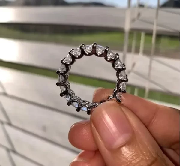 Anéis feminino de diamante feito à mão cz promessa real 925 prata esterlina noivado casamento anéis de banda gemstones festa jóias - Image 12